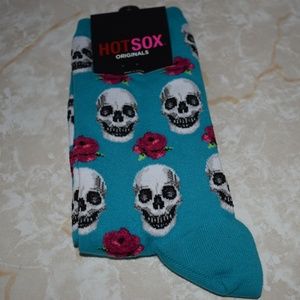 Hot Sox Originals Skulls Roses Blue Pink New Women